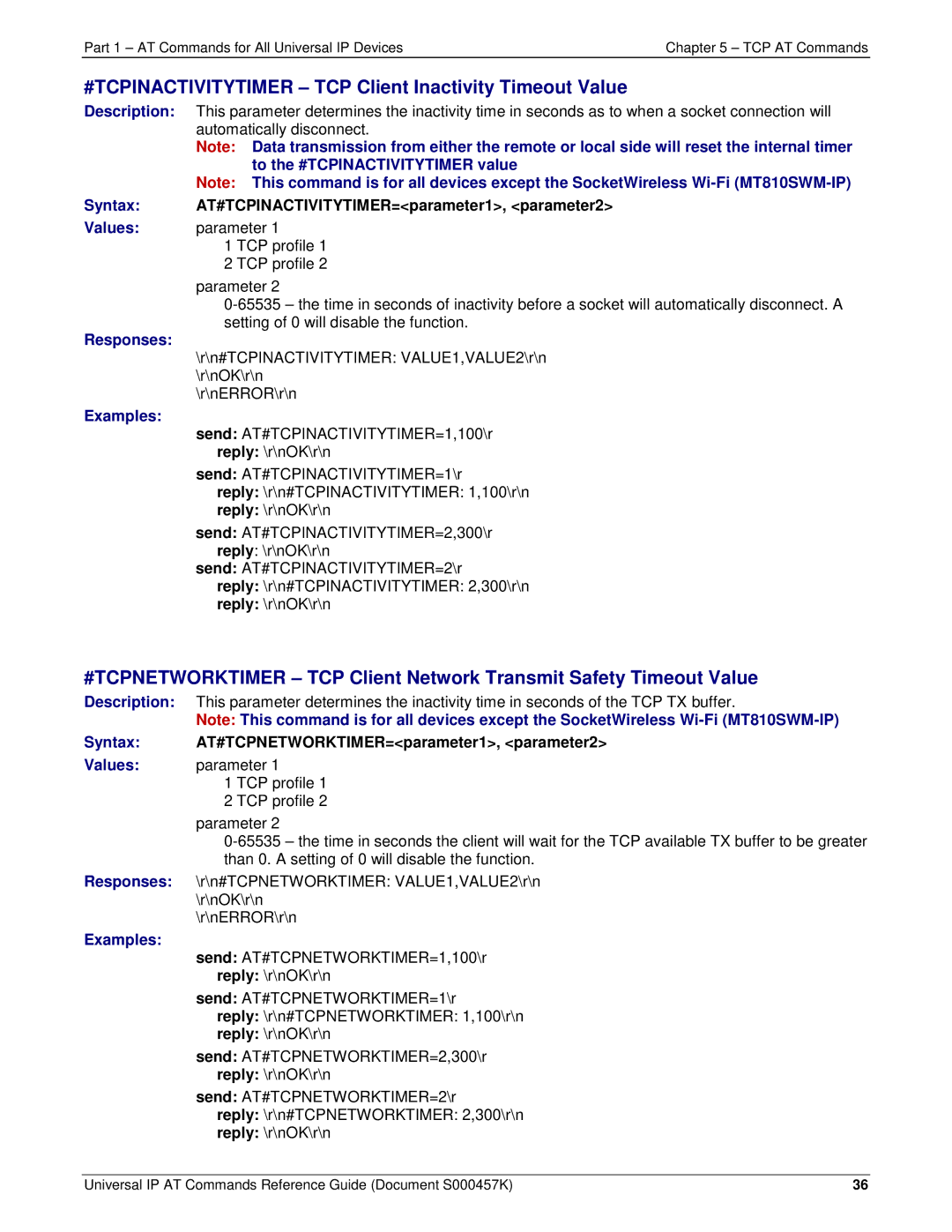 Multi-Tech Systems iCell GPRS (MTSMC-G2-IP manual #TCPINACTIVITYTIMER TCP Client Inactivity Timeout Value 