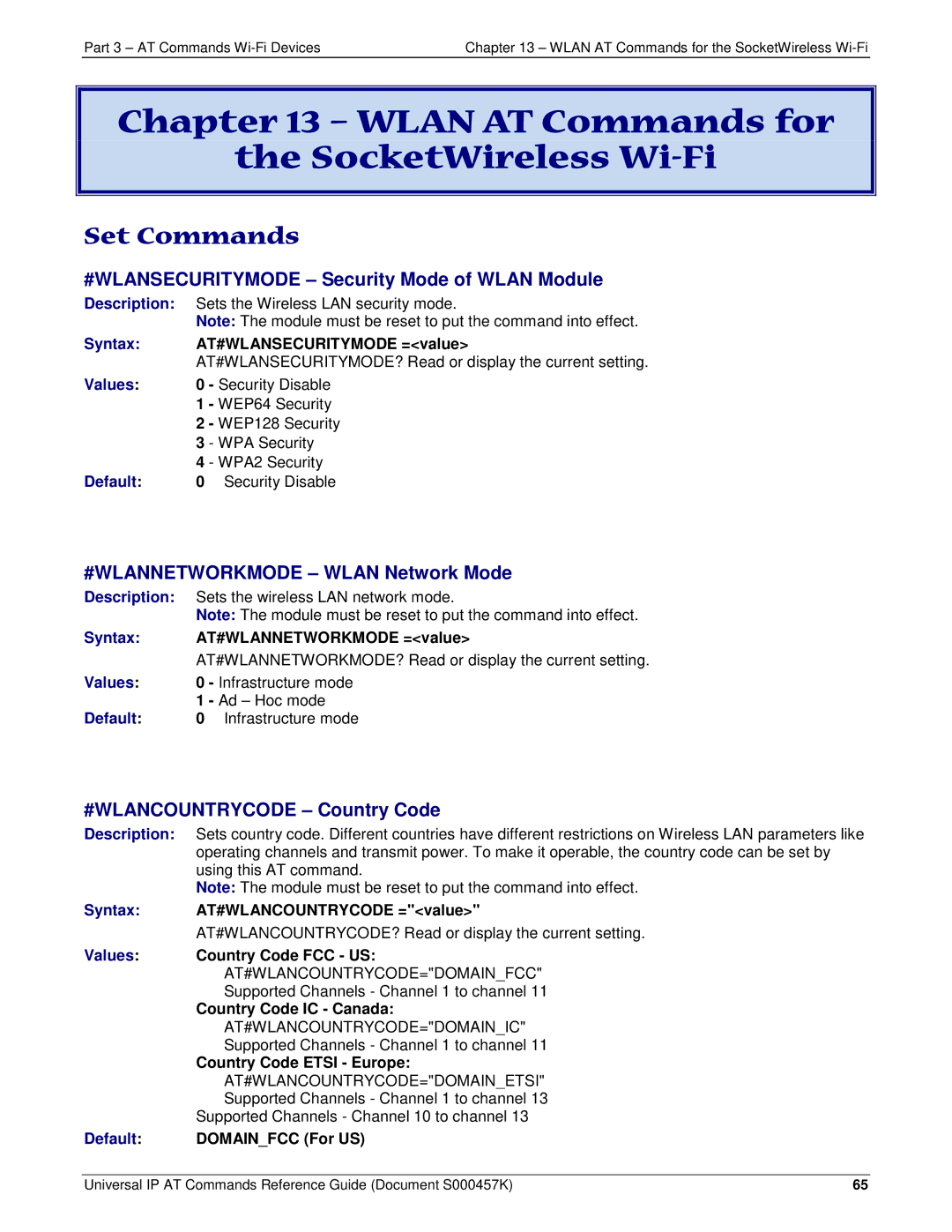 Multi-Tech Systems iCell GPRS (MTSMC-G2-IP Wlan AT Commands for SocketWireless Wi-Fi, #WLANNETWORKMODE Wlan Network Mode 