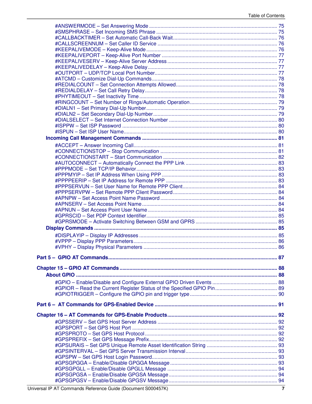 Multi-Tech Systems iCell GPRS (MTSMC-G2-IP manual Incoming Call Management Commands 