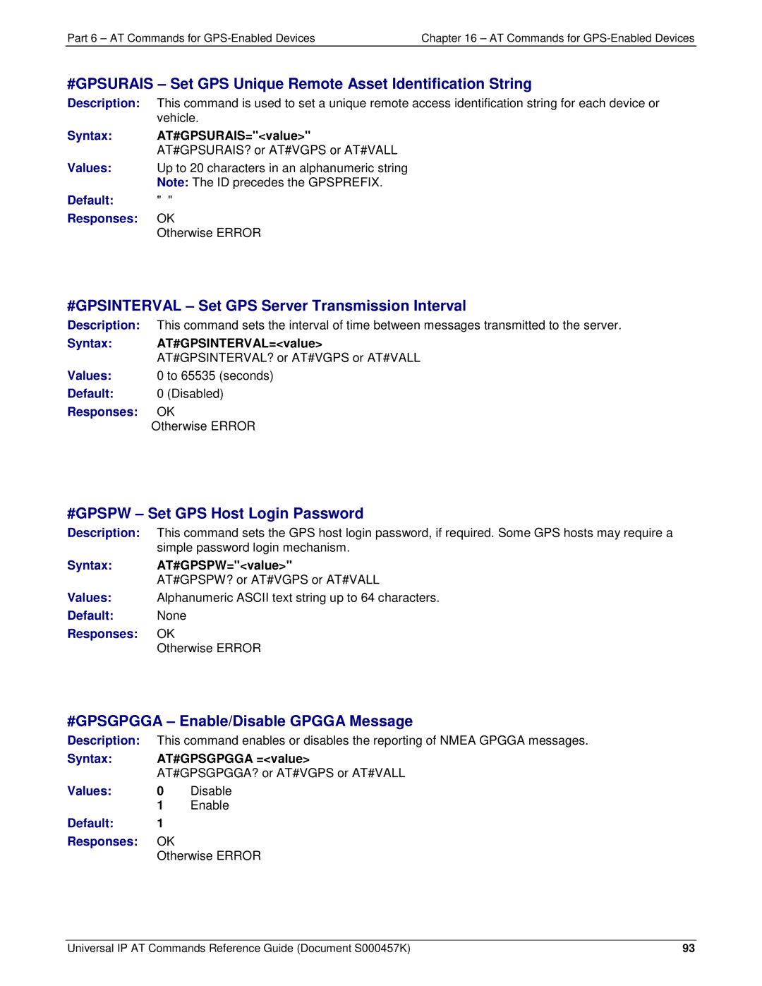 Multi-Tech Systems iCell GPRS (MTSMC-G2-IP manual #GPSURAIS Set GPS Unique Remote Asset Identification String 