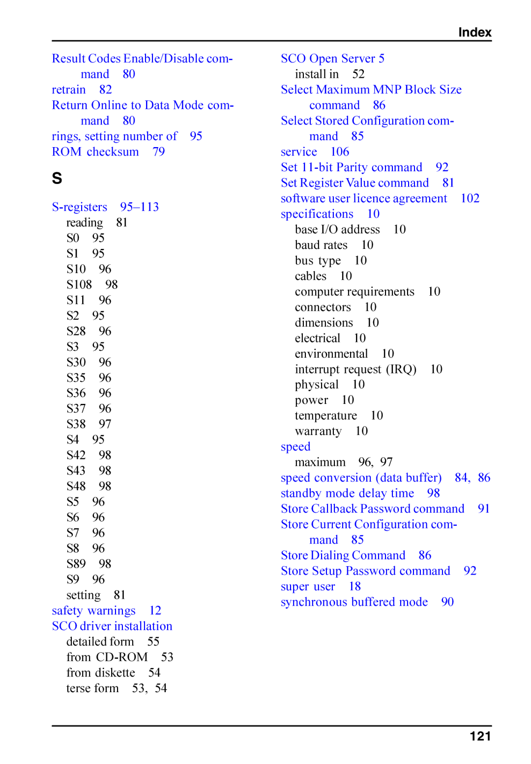 Multi-Tech Systems ISI5634PCI/4/8 manual 121 