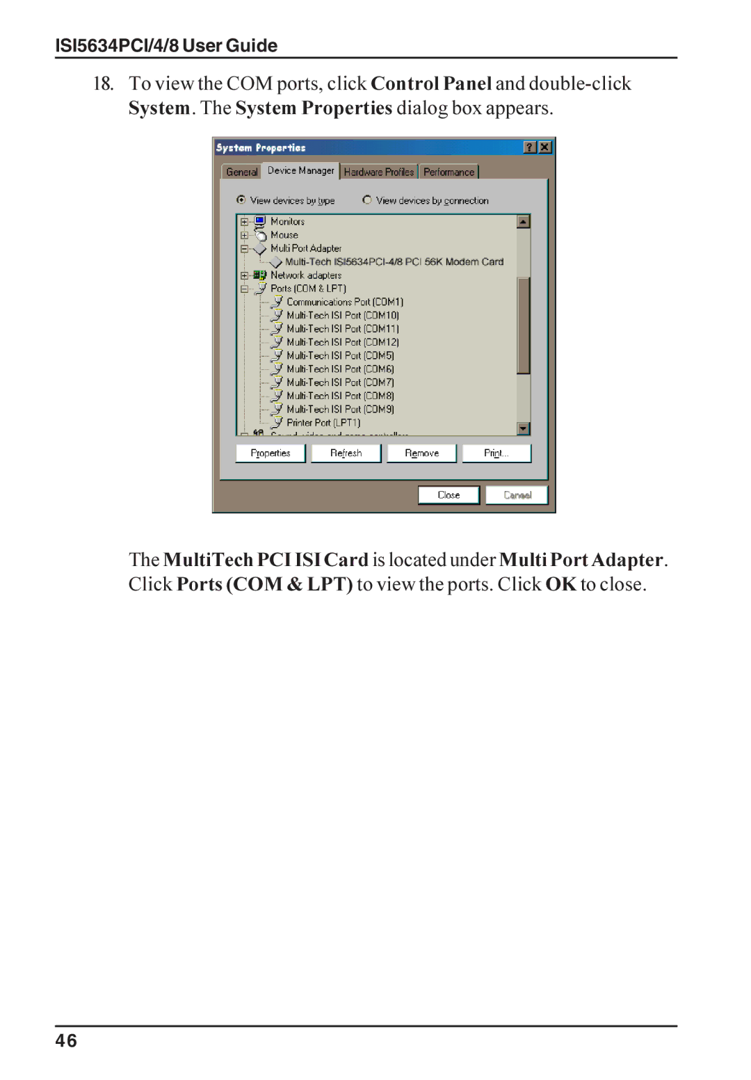 Multi-Tech Systems manual ISI5634PCI/4/8 User Guide 