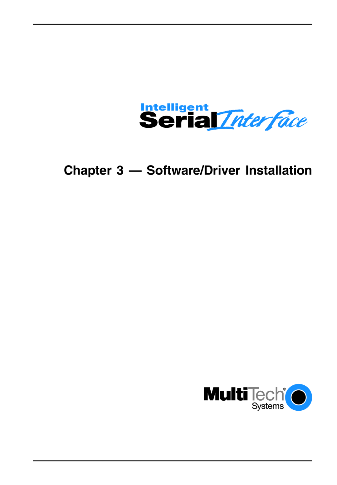 Multi-Tech Systems ISI5634PCI/4/8 manual Software/Driver Installation 
