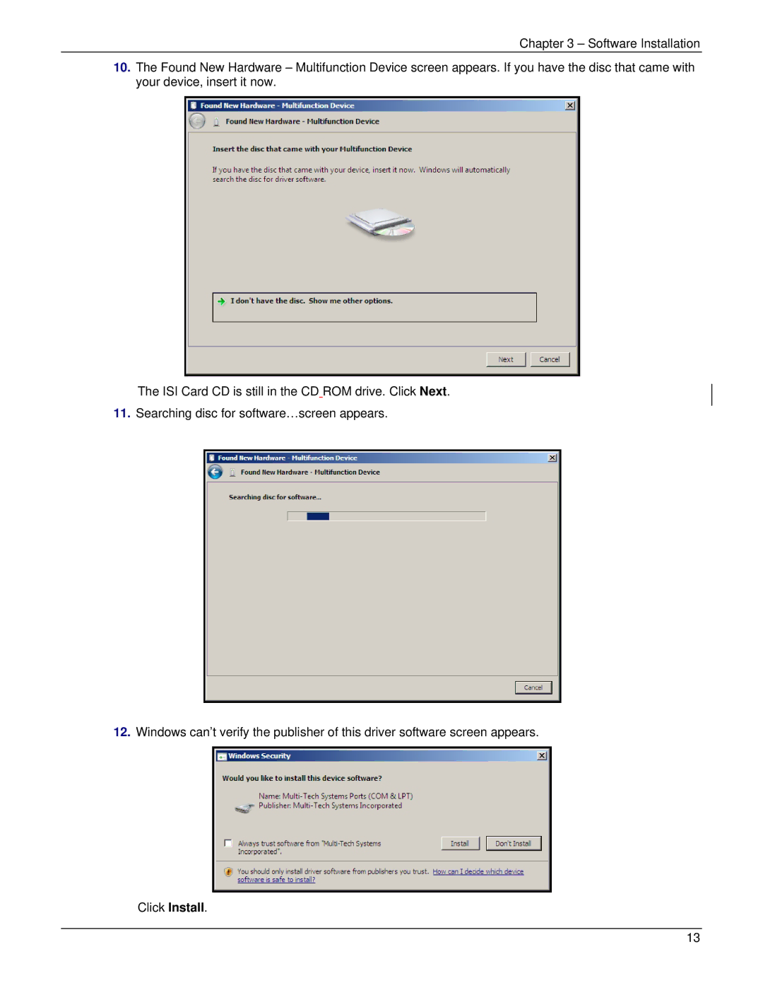 Multi-Tech Systems ISI5634UPCI manual 