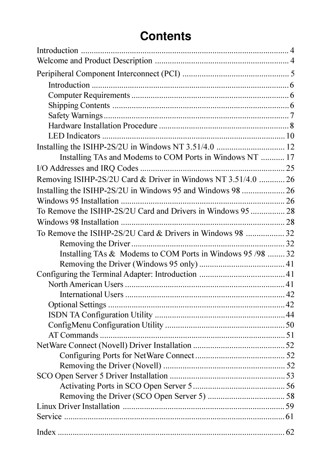 Multi-Tech Systems ISIHP-2U, ISIHP-2S quick start Contents 