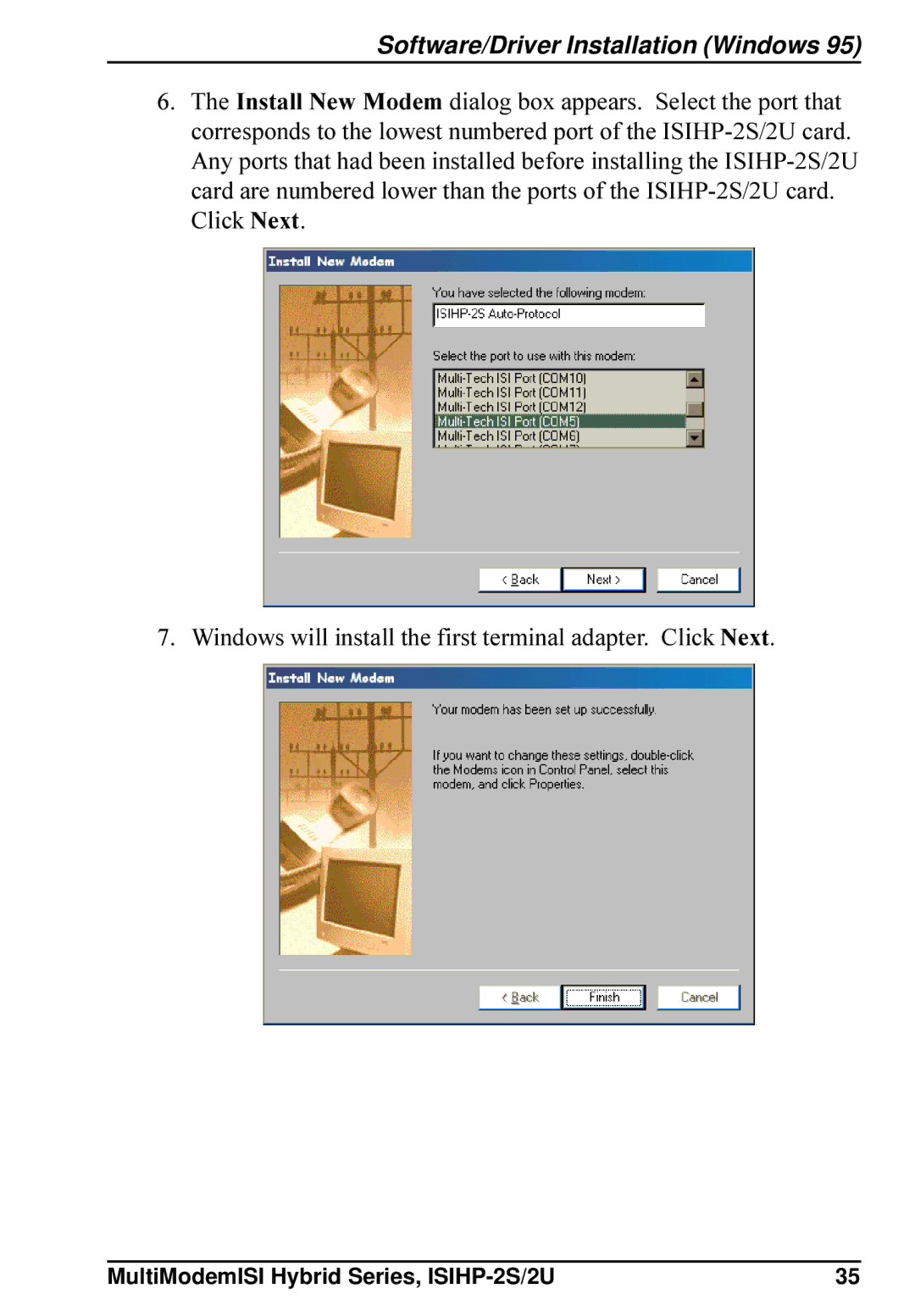 Multi-Tech Systems ISIHP-2U, ISIHP-2S quick start Software/Driver Installation Windows 