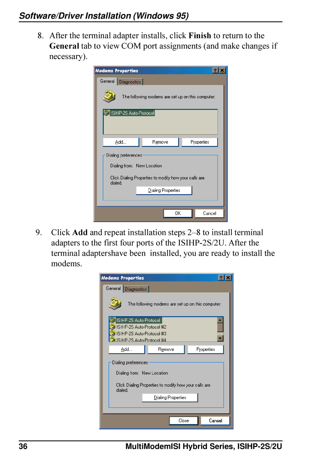 Multi-Tech Systems ISIHP-2S, ISIHP-2U quick start Software/Driver Installation Windows 