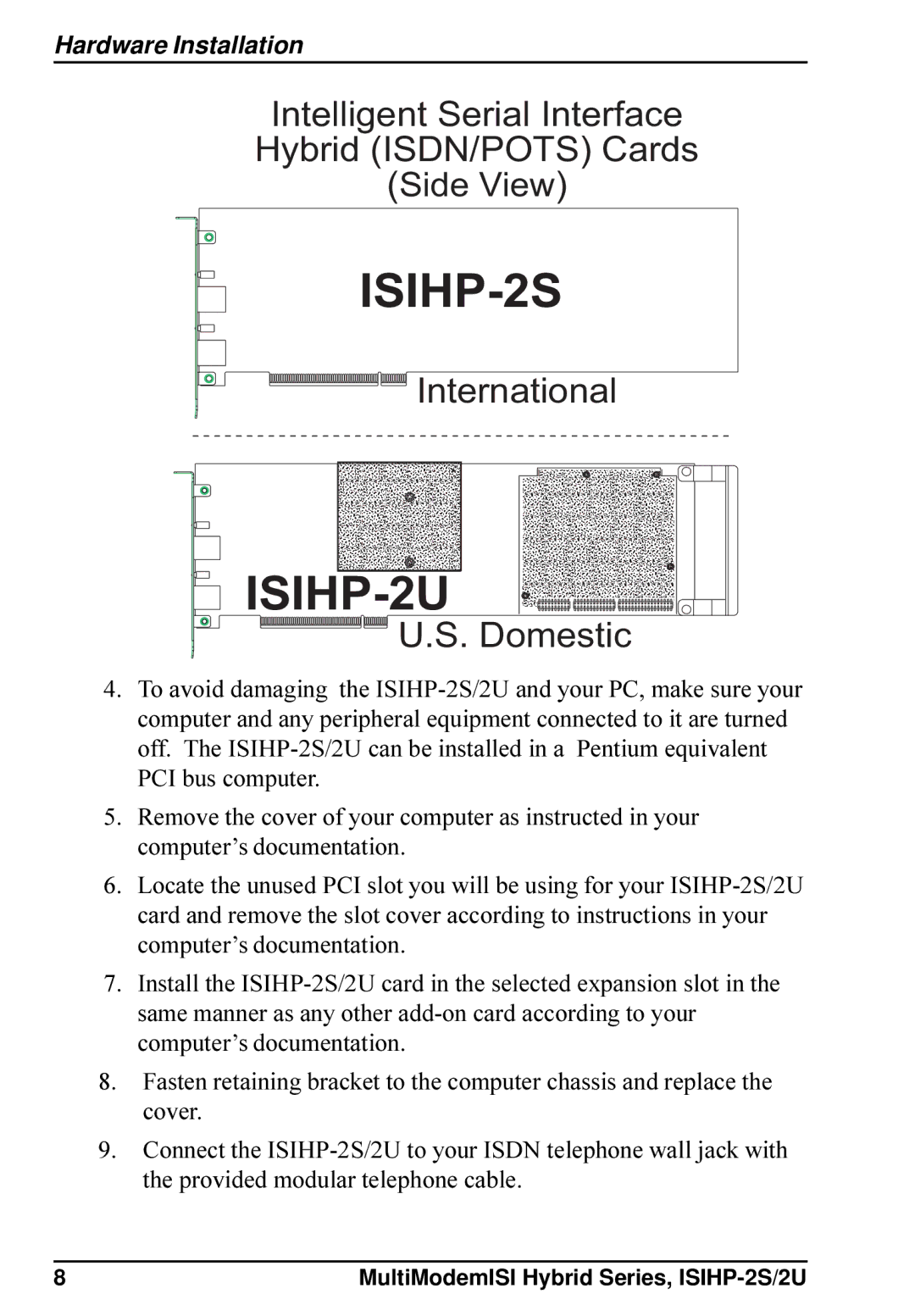 Multi-Tech Systems ISIHP-2S, ISIHP-2U quick start Isihp 