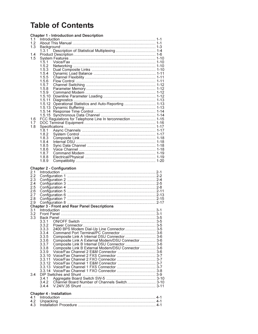 Multi-Tech Systems MMV1600 owner manual Table of Contents 