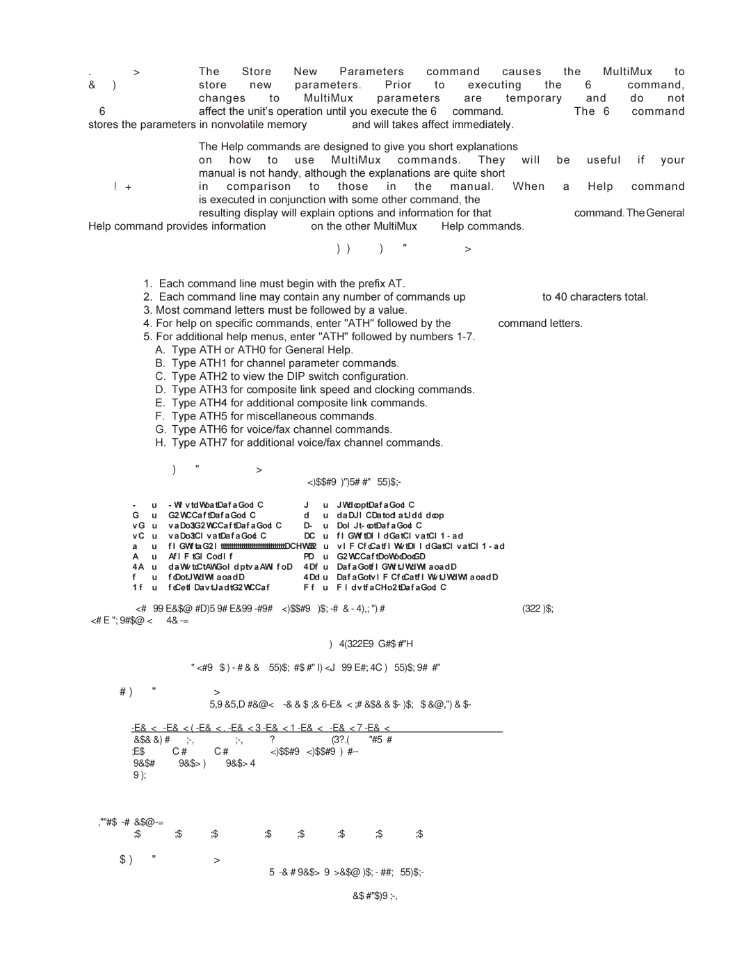 Multi-Tech Systems MMV1600 owner manual Store New, Parameters, H1-H7, H command menu is as follows General Help 