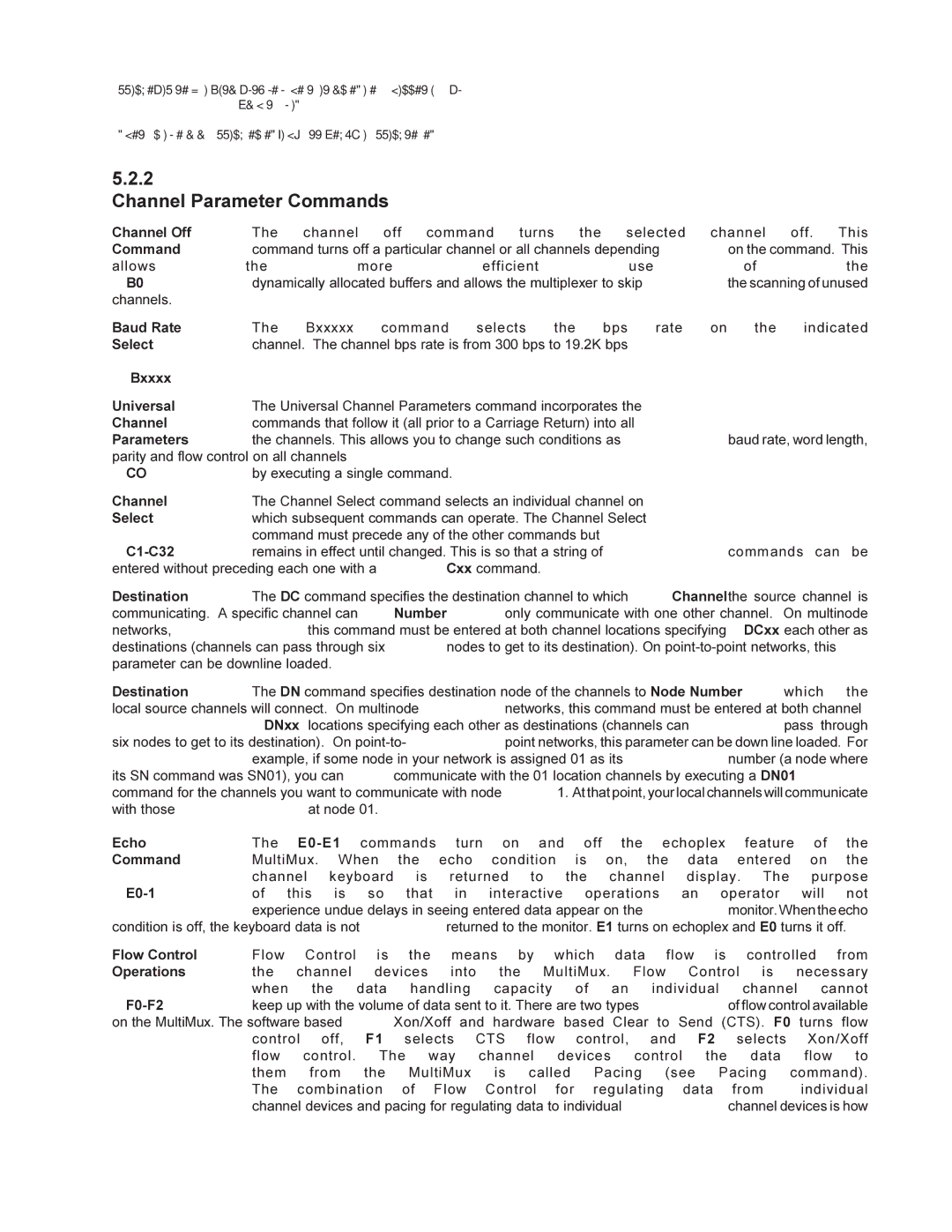 Multi-Tech Systems MMV1600 owner manual Channel Parameter Commands 