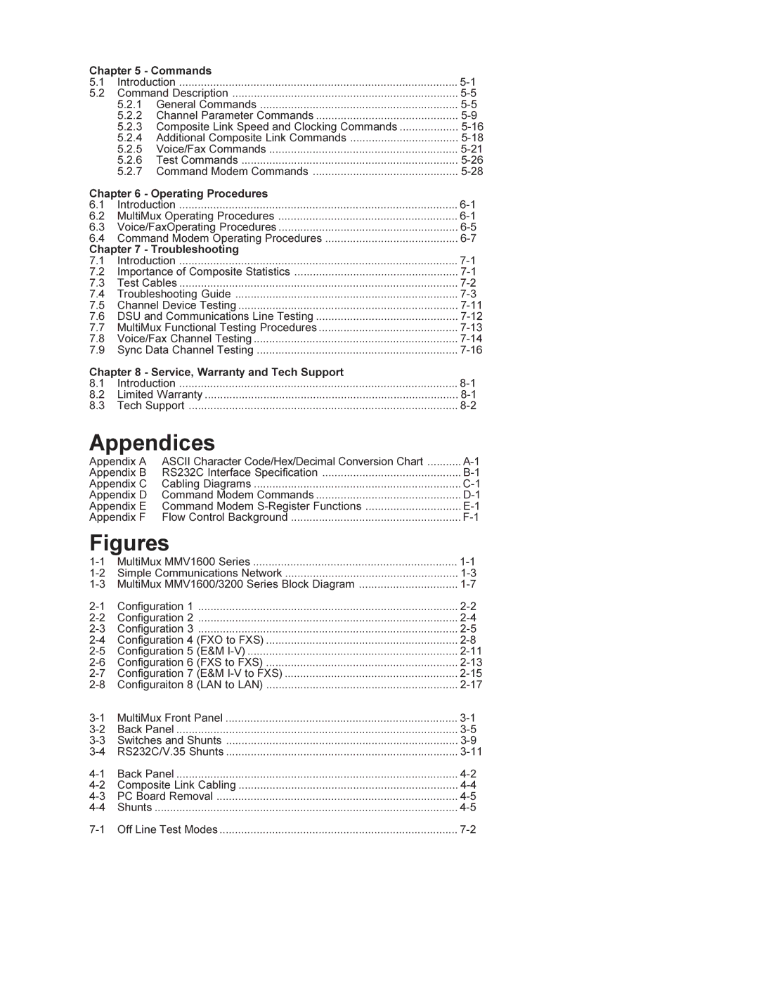 Multi-Tech Systems MMV1600 owner manual Commands, Operating Procedures, Troubleshooting, Service, Warranty and Tech Support 