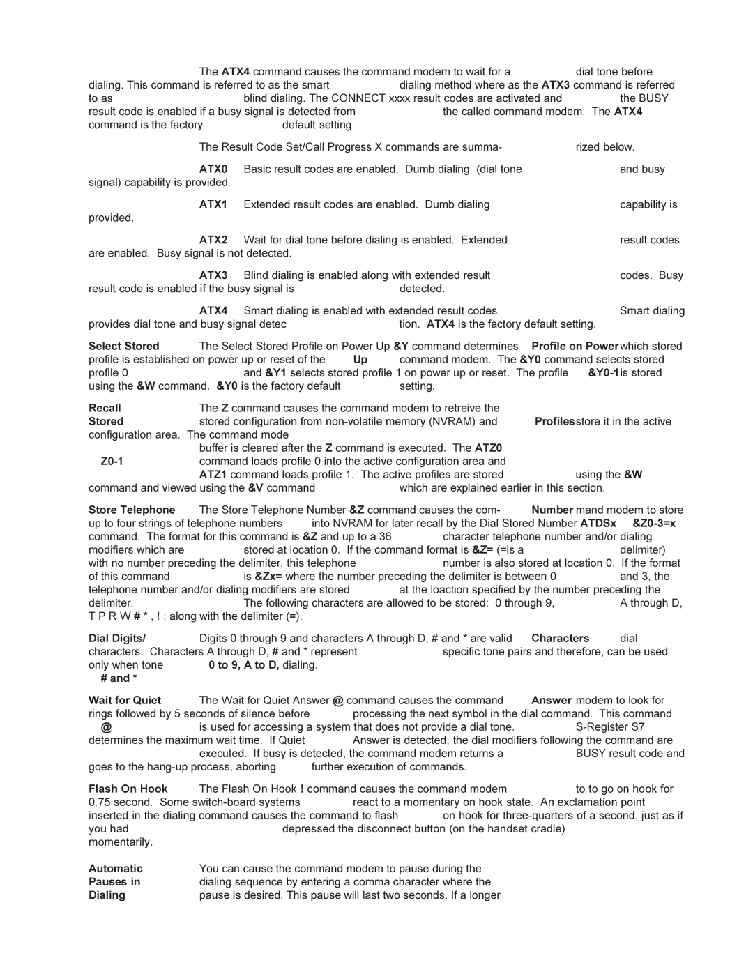 Multi-Tech Systems MMV1600 owner manual ATX0, ATX1, ATX2 