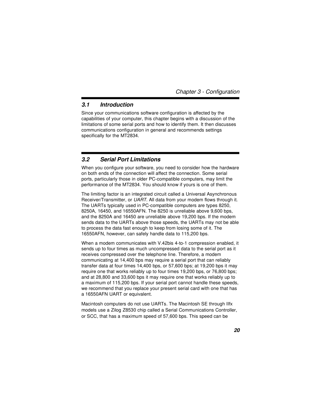 Multi-Tech Systems MT2834BLR, MT2834BR manual Introduction, Serial Port Limitations 