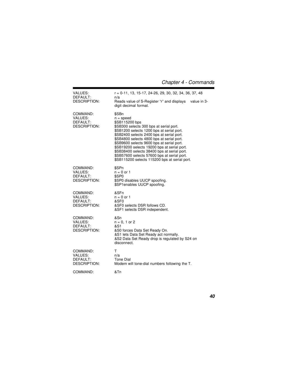 Multi-Tech Systems MT2834BLR, MT2834BR manual Reads value of S-Register r and displays value 