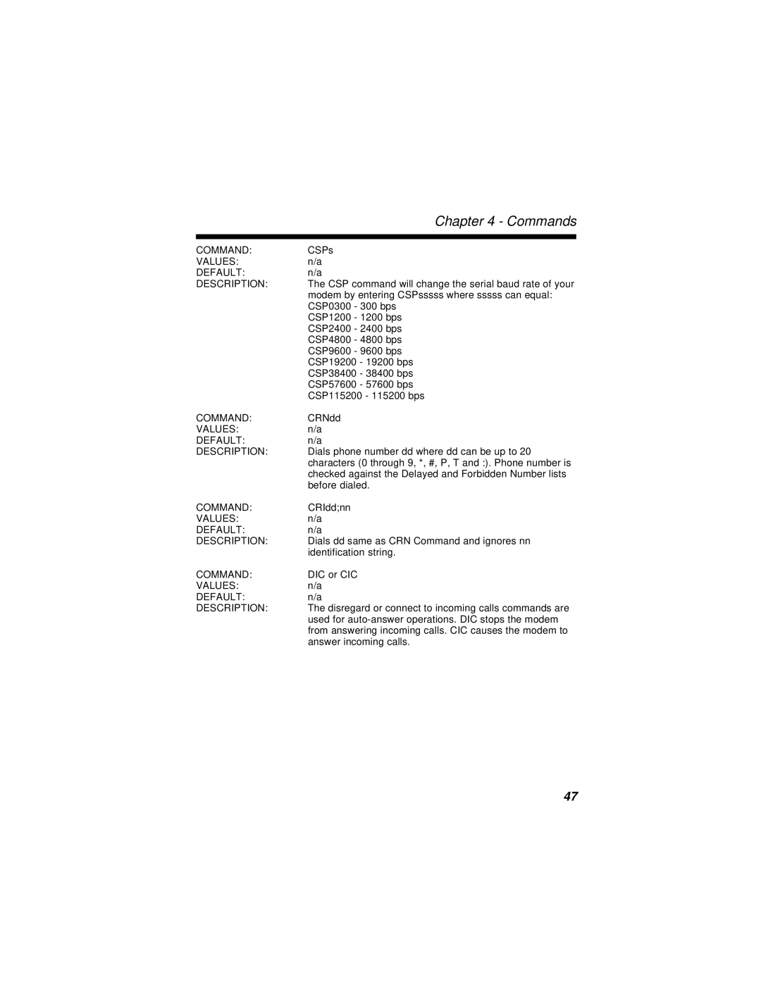 Multi-Tech Systems MT2834BR, MT2834BLR manual CSPs 