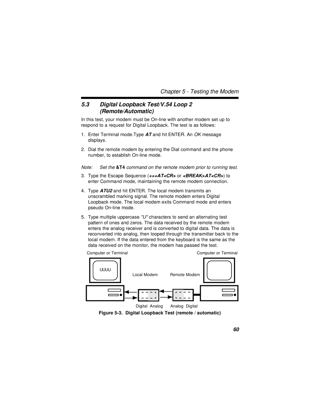 Multi-Tech Systems MT2834BLR Digital Loopback Test/V.54 Loop 2 Remote/Automatic, Digital Loopback Test remote / automatic 