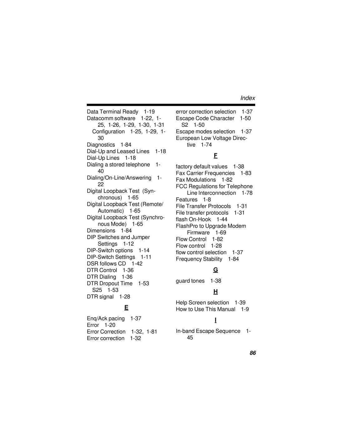 Multi-Tech Systems MT2834BLR, MT2834BR manual Index 