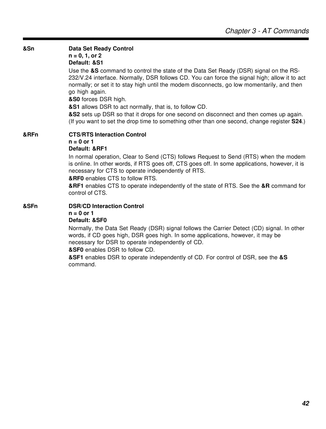 Multi-Tech Systems MT2834MR6 manual Default &S1, Go high again, S0 forces DSR high 