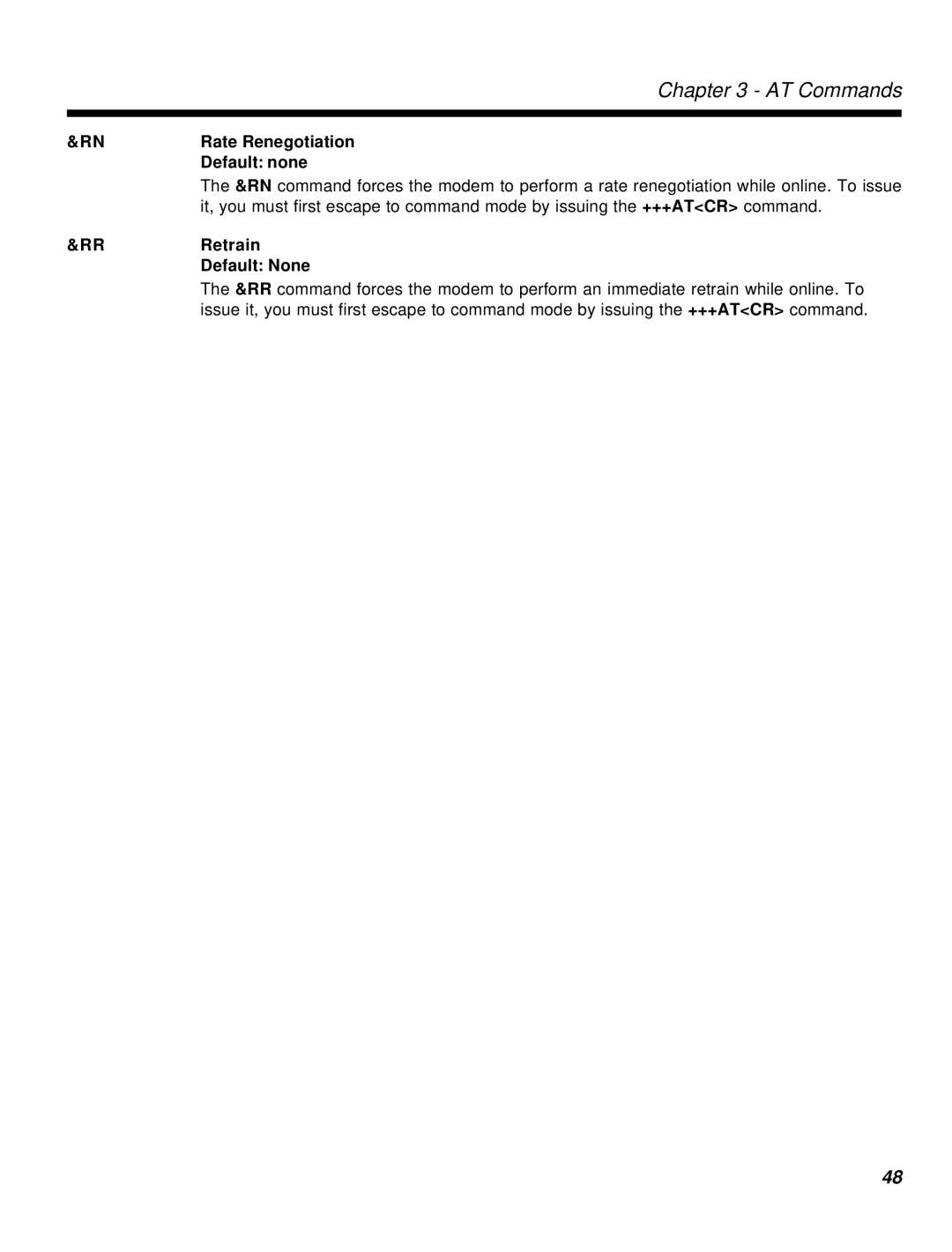 Multi-Tech Systems MT2834MR6 manual Rate Renegotiation 