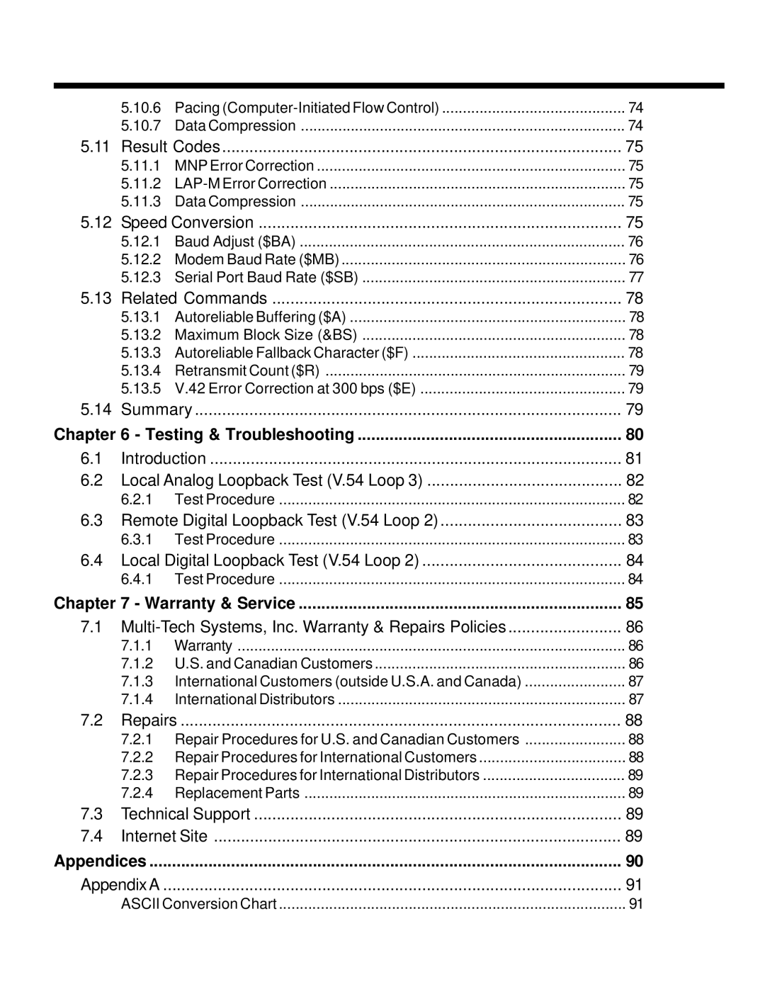 Multi-Tech Systems MT2834MR6 manual Warranty & Service 