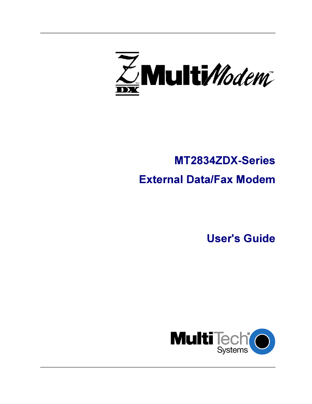 Multi-Tech Systems manual MT2834ZDX-Series External Data/Fax Modem Users Guide 