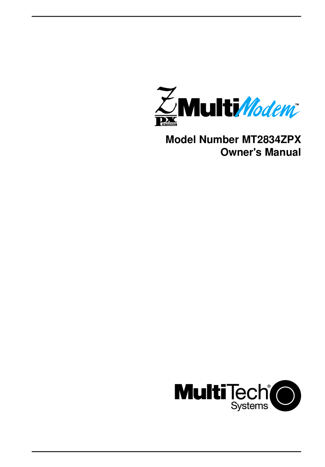 Multi-Tech Systems MT2834ZPX owner manual 