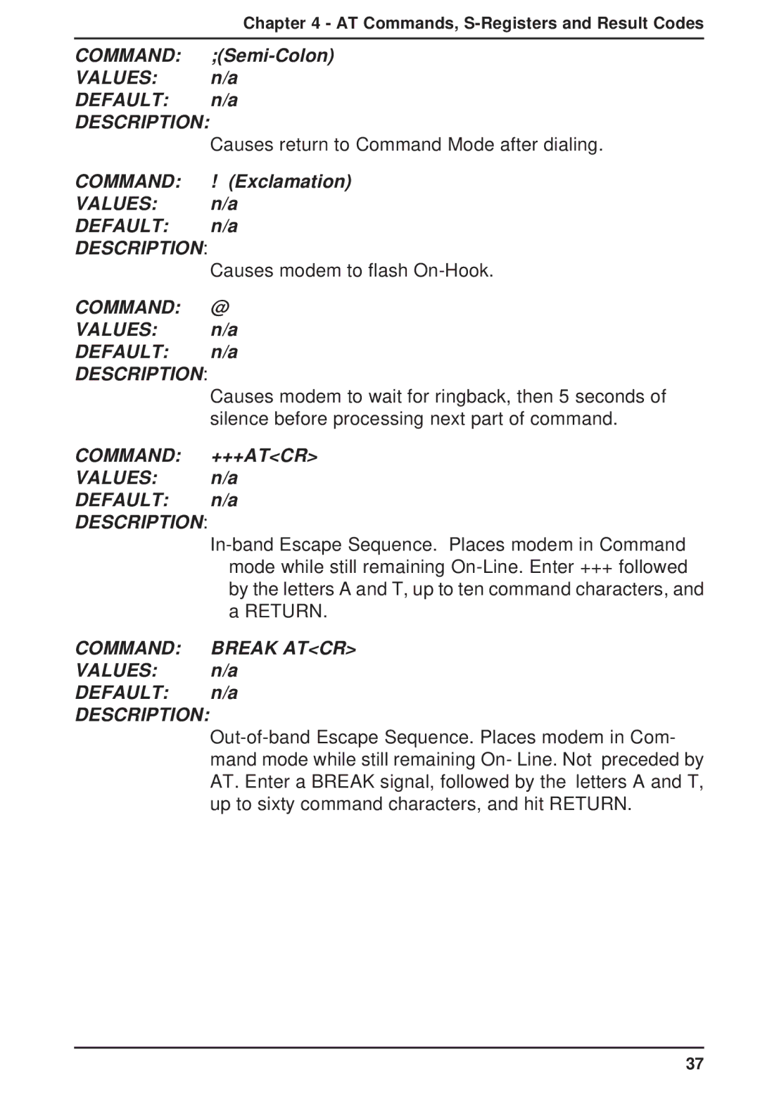 Multi-Tech Systems MT2834ZPX owner manual Command @ 