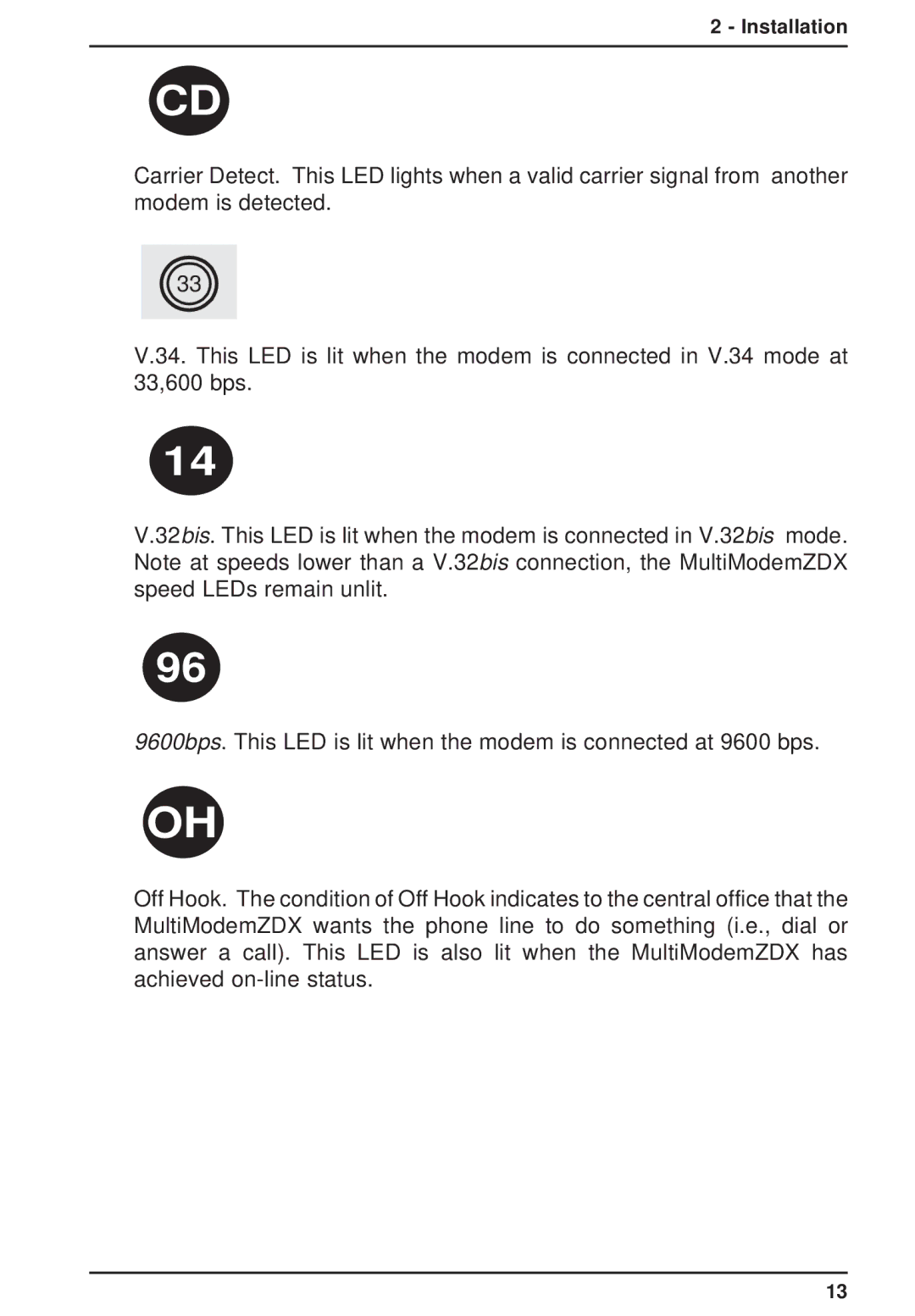 Multi-Tech Systems MT3334ZDXV owner manual Installation 