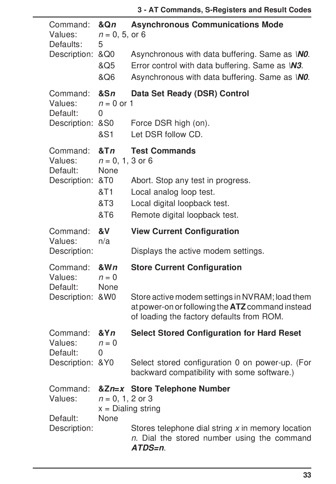 Multi-Tech Systems MT3334ZDXV owner manual ATDS=n 