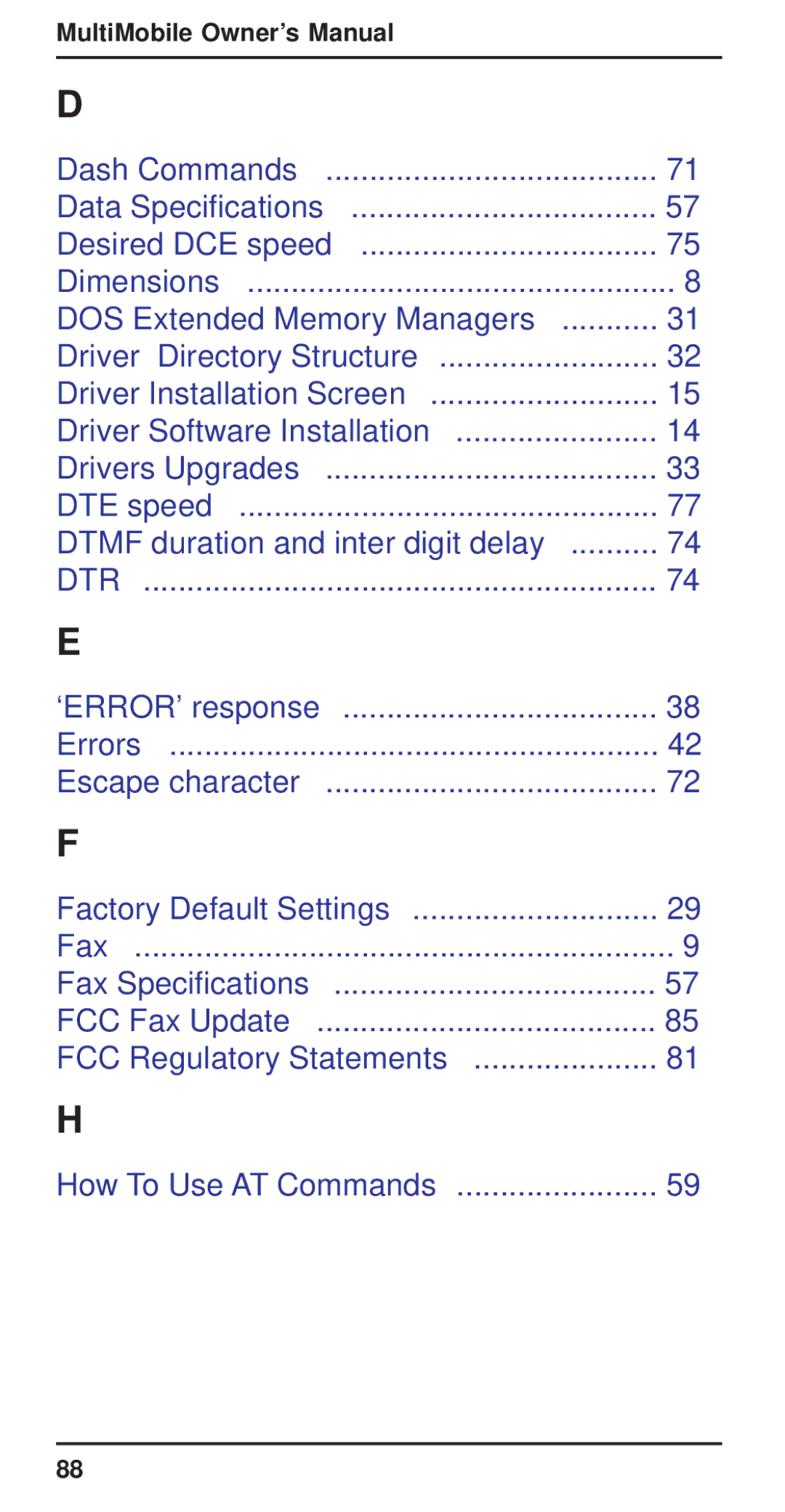 Multi-Tech Systems MT3410ZLX-T/2 owner manual Dash Commands Data Specifications Desired DCE speed 