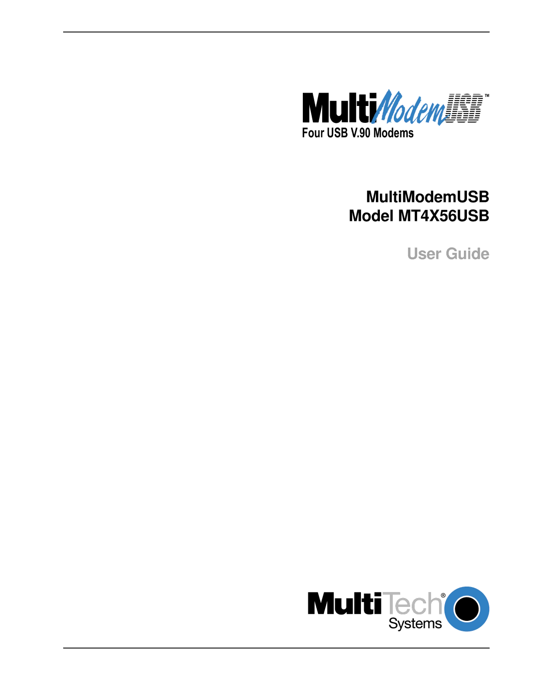 Multi-Tech Systems manual MultiModemUSB Model MT4X56USB, User Guide 