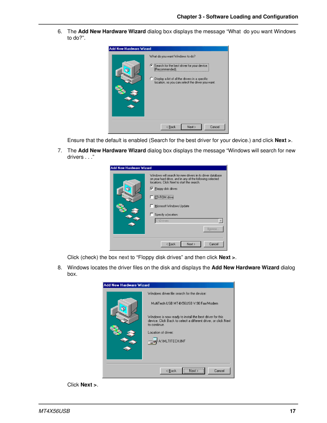 Multi-Tech Systems MT4X56USB manual Software Loading and Configuration 