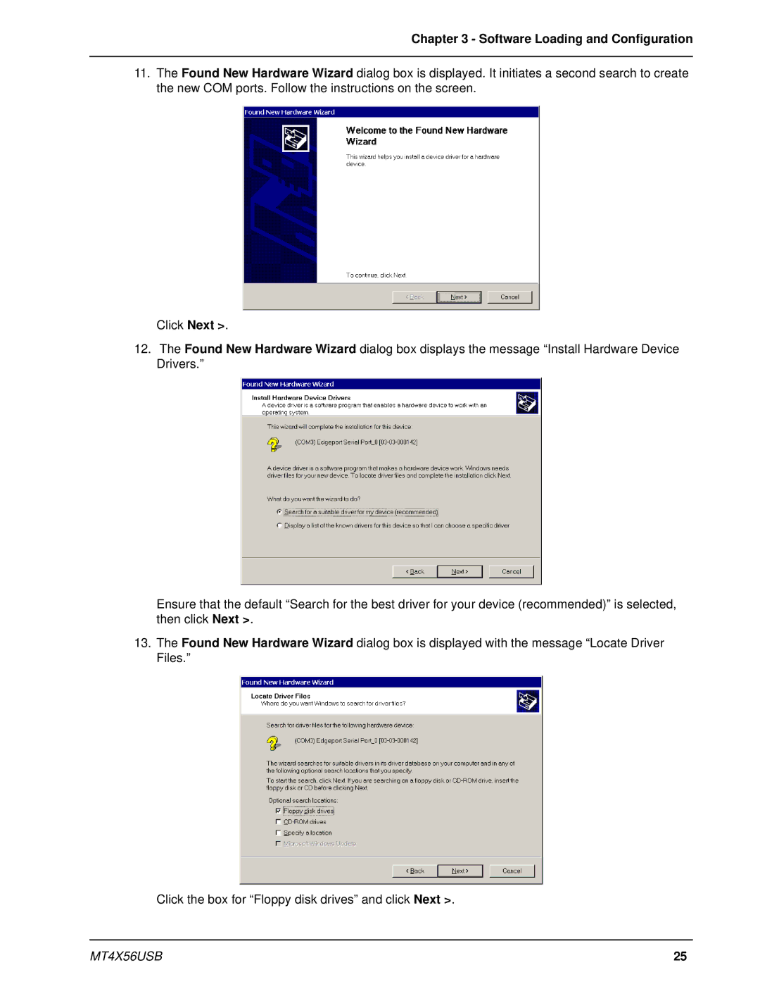 Multi-Tech Systems MT4X56USB manual Software Loading and Configuration 