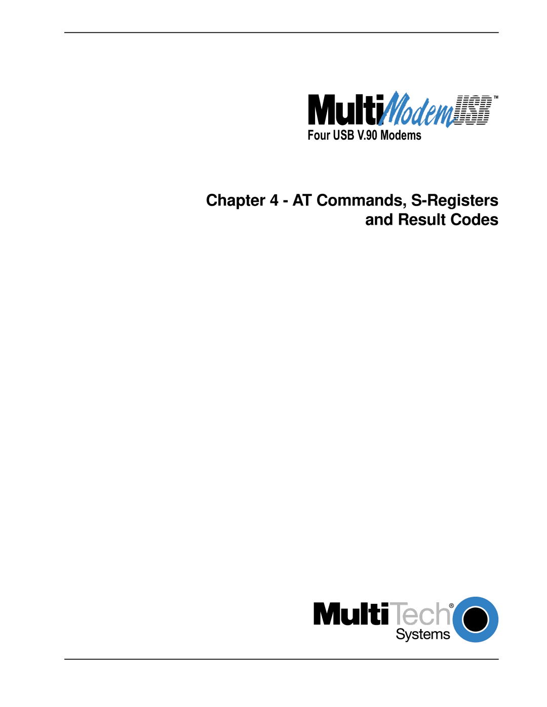 Multi-Tech Systems MT4X56USB manual AT Commands, S-Registers and Result Codes 