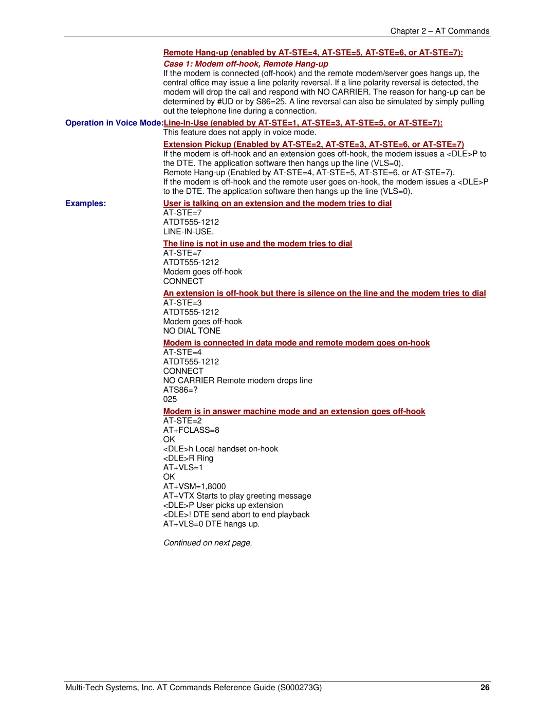 Multi-Tech Systems MT5600BA-V92 manual Examples 