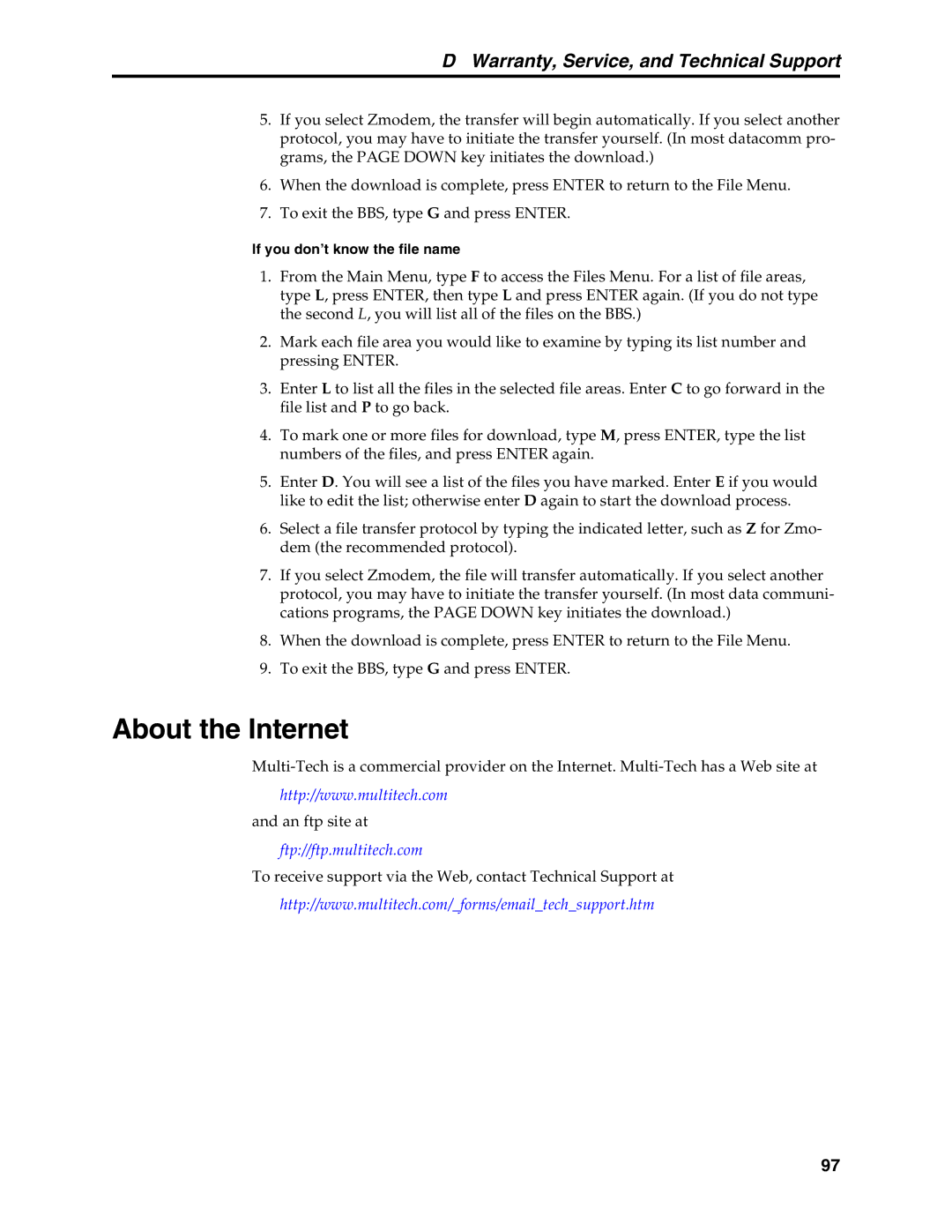 Multi-Tech Systems MT5634MSV manual About the Internet 