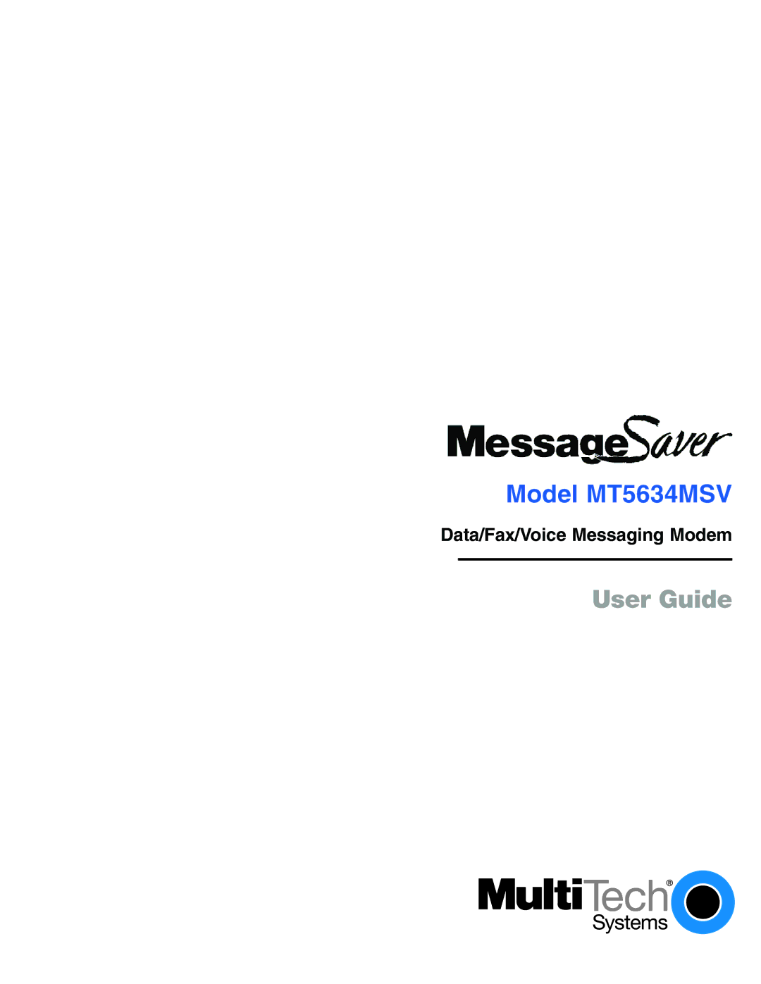 Multi-Tech Systems MT5634MSV manual User Guide 