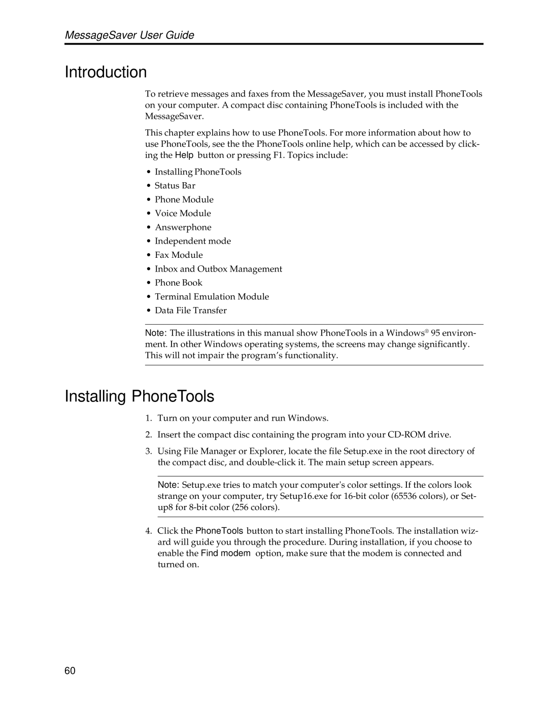 Multi-Tech Systems MT5634MSV manual Introduction, Installing PhoneTools 