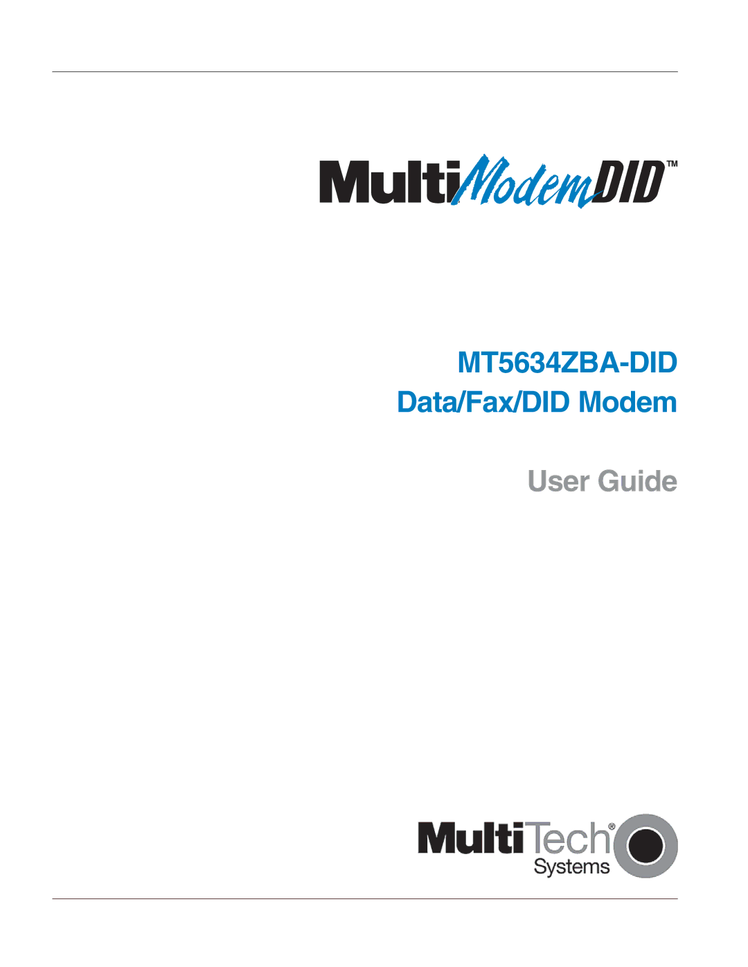 Multi-Tech Systems MT5634ZBA-DID manual User Guide 