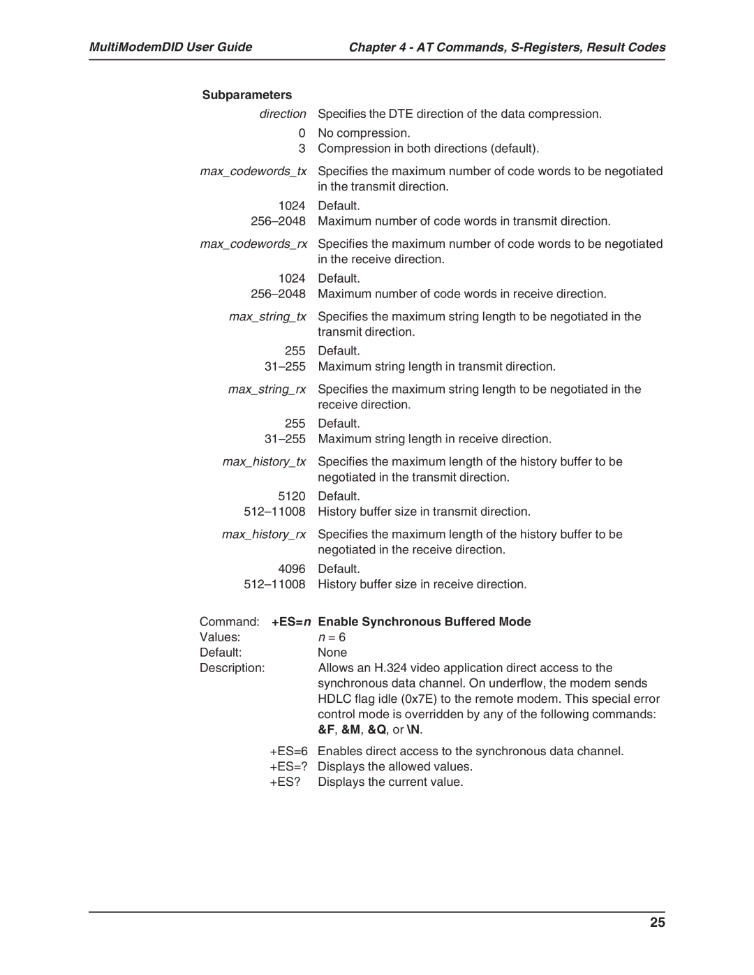 Multi-Tech Systems MT5634ZBA-DID manual Enable Synchronous Buffered Mode 