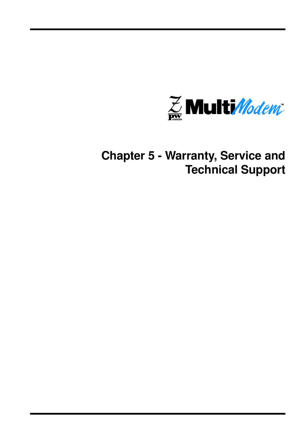 Multi-Tech Systems MT5634ZPW-PCI owner manual Warranty, Service and Technical Support 