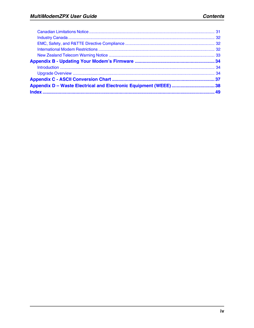 Multi-Tech Systems MT5634ZPX-V.92-ISA manual Appendix D Waste Electrical and Electronic Equipment Weee 