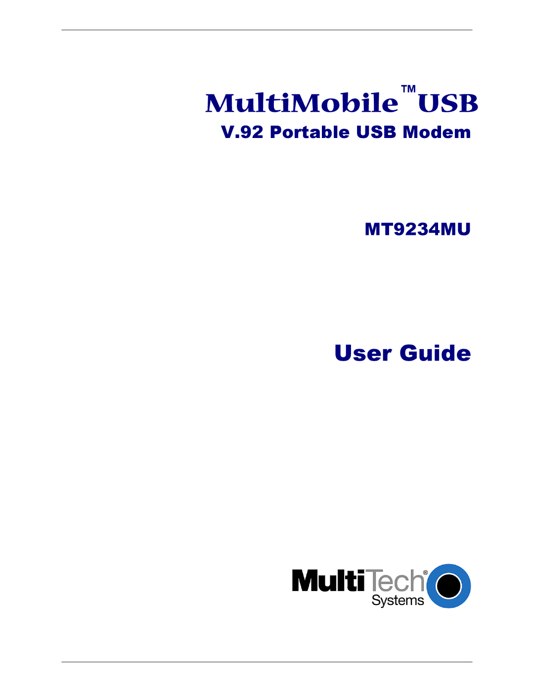 Multi-Tech Systems MT9234MU manual MultiMobileUSB 