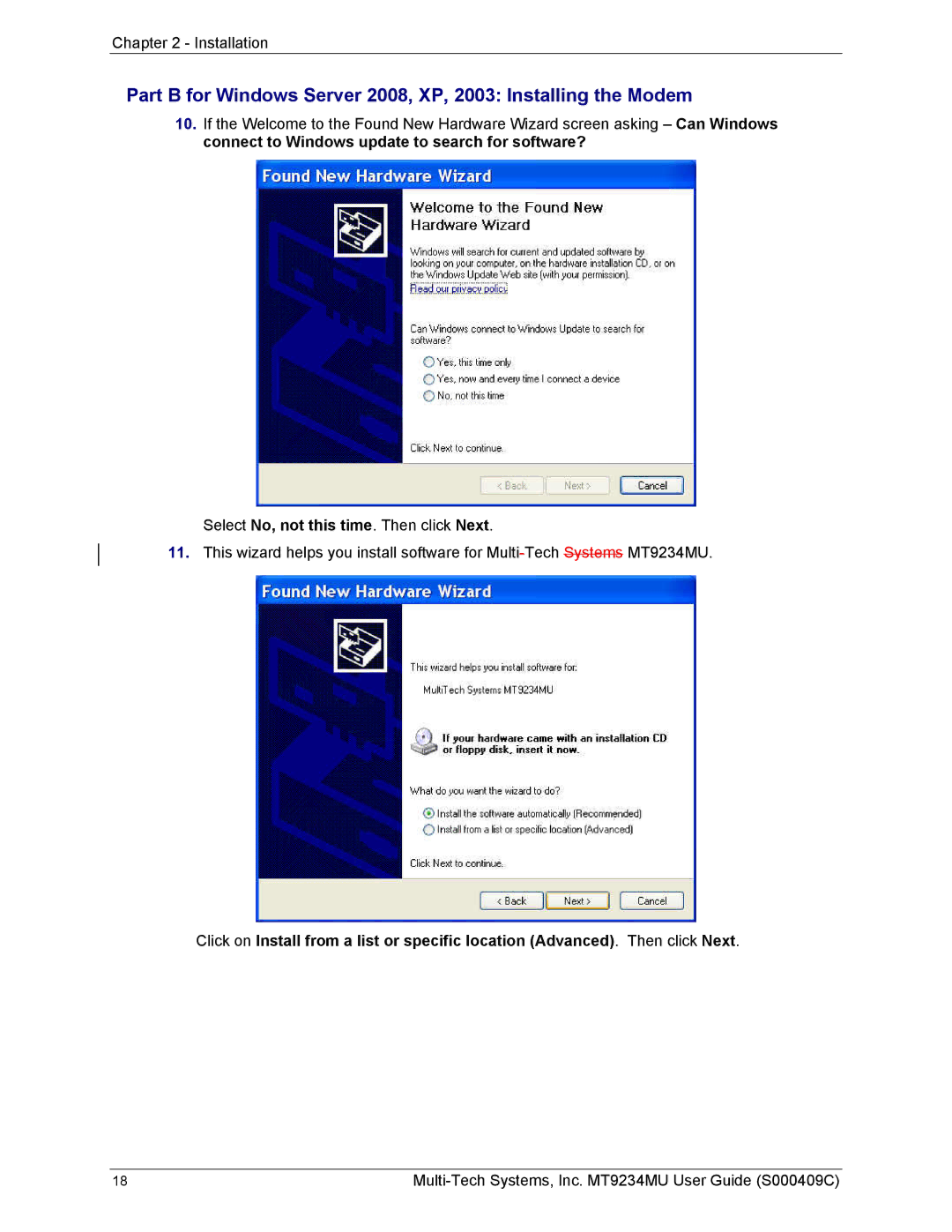 Multi-Tech Systems MT9234MU manual Installation 