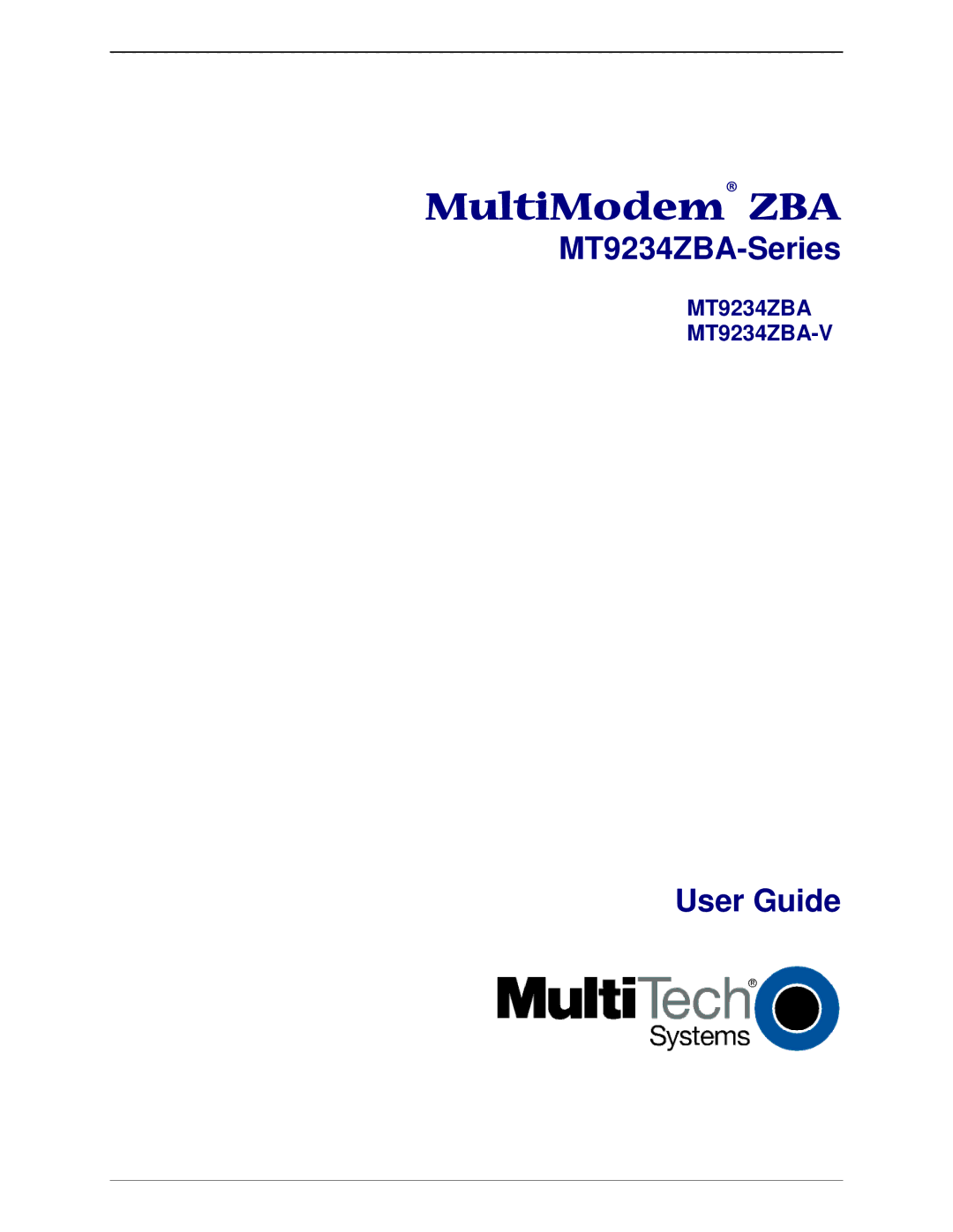 Multi-Tech Systems MT9234ZBA-V manual MultiModem ZBA 