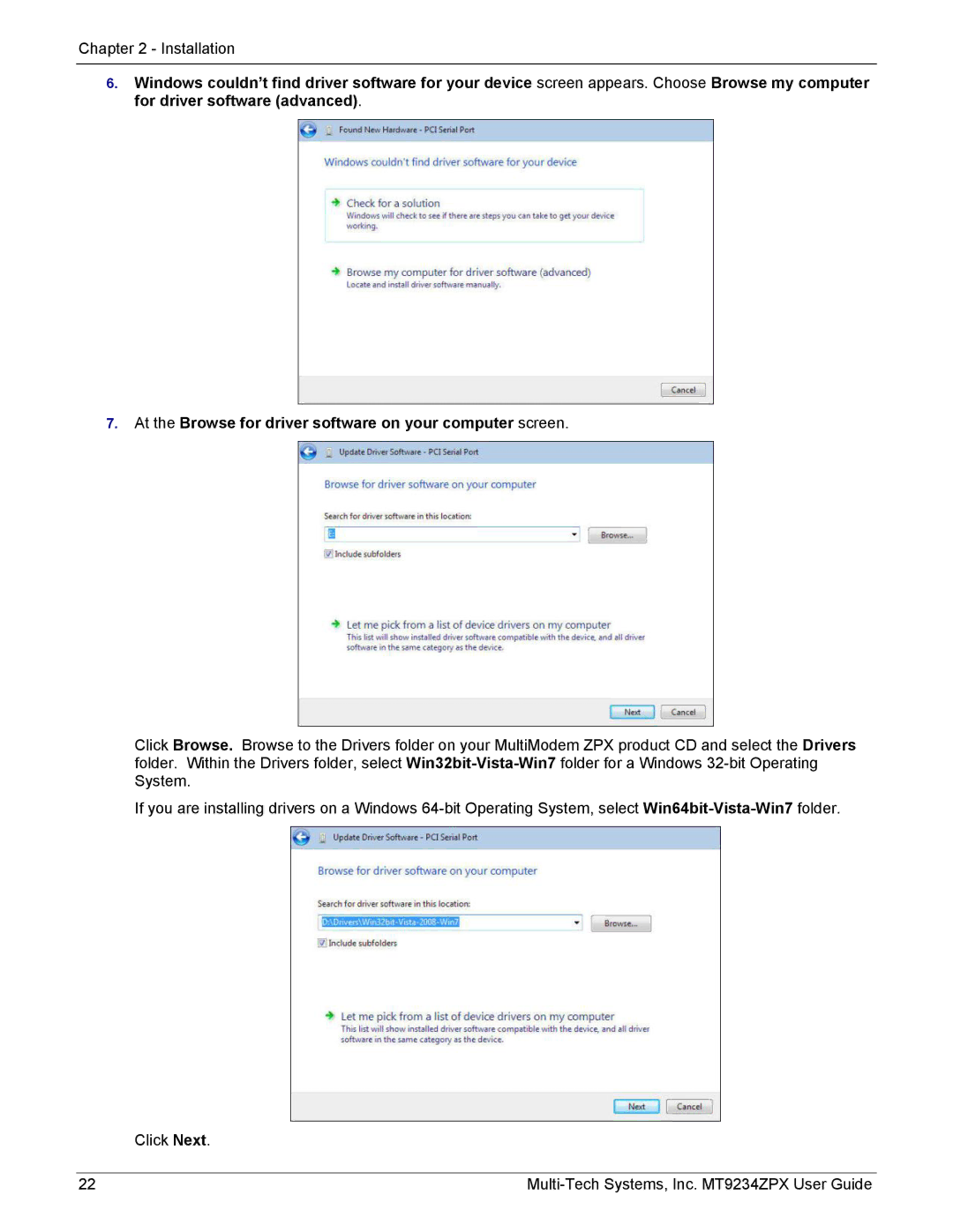 Multi-Tech Systems MT9234ZPX-UPCI-NV manual Installation 