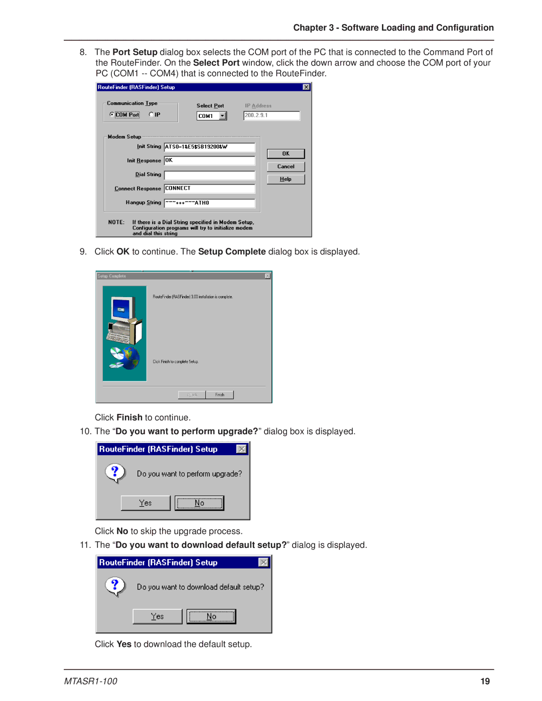 Multi-Tech Systems MTASR1-100 manual Software Loading and Configuration 