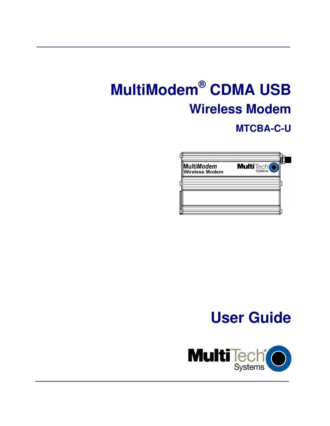 Multi-Tech Systems MTCBA-C-U manual MultiModem Cdma USB 