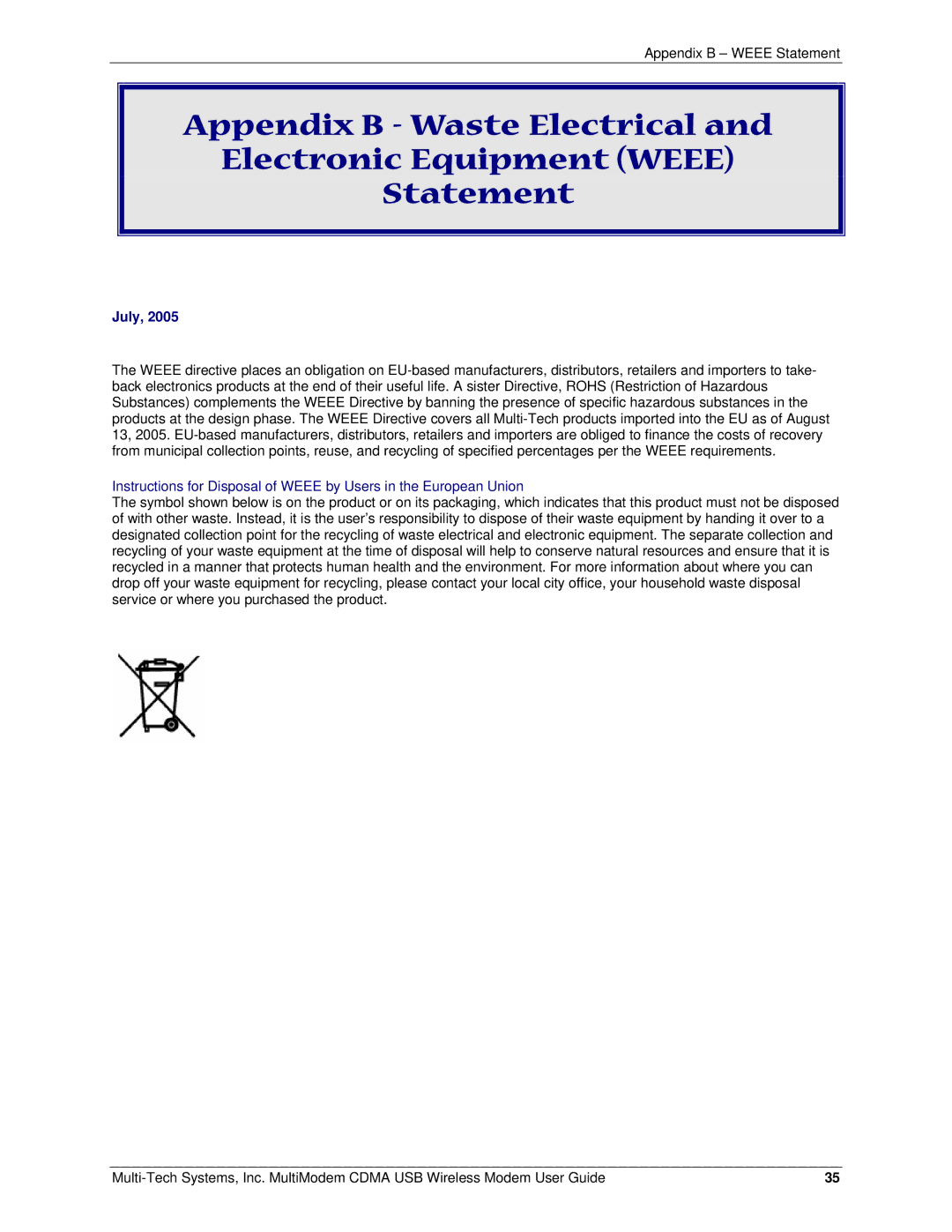 Multi-Tech Systems MTCBA-C-U manual July 